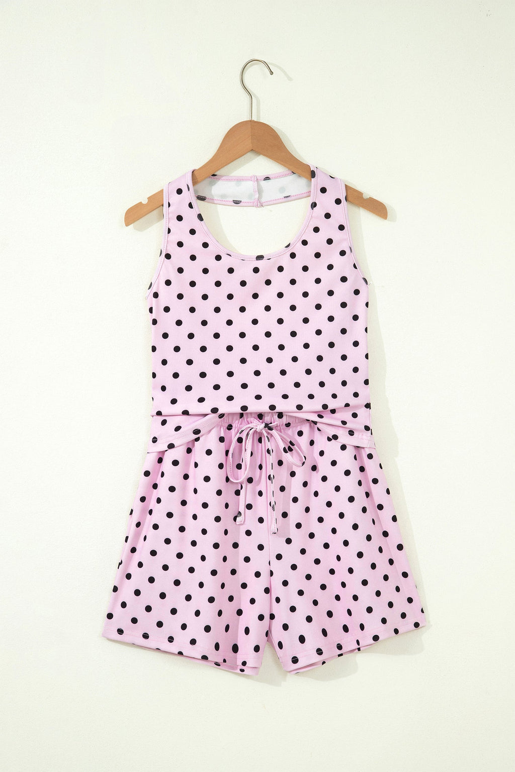 Polka Dot Halter Tank & Elastic Shorts Set