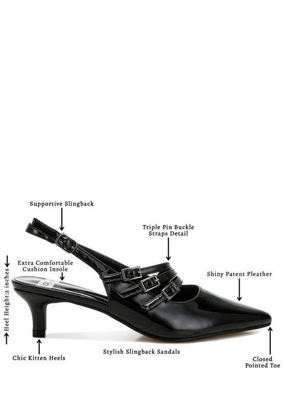 Kanebei Triple Strap Slingback Sandals - VacationGrabs