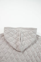 Gray Quilted Quarter Zip Plus Size Hoodie