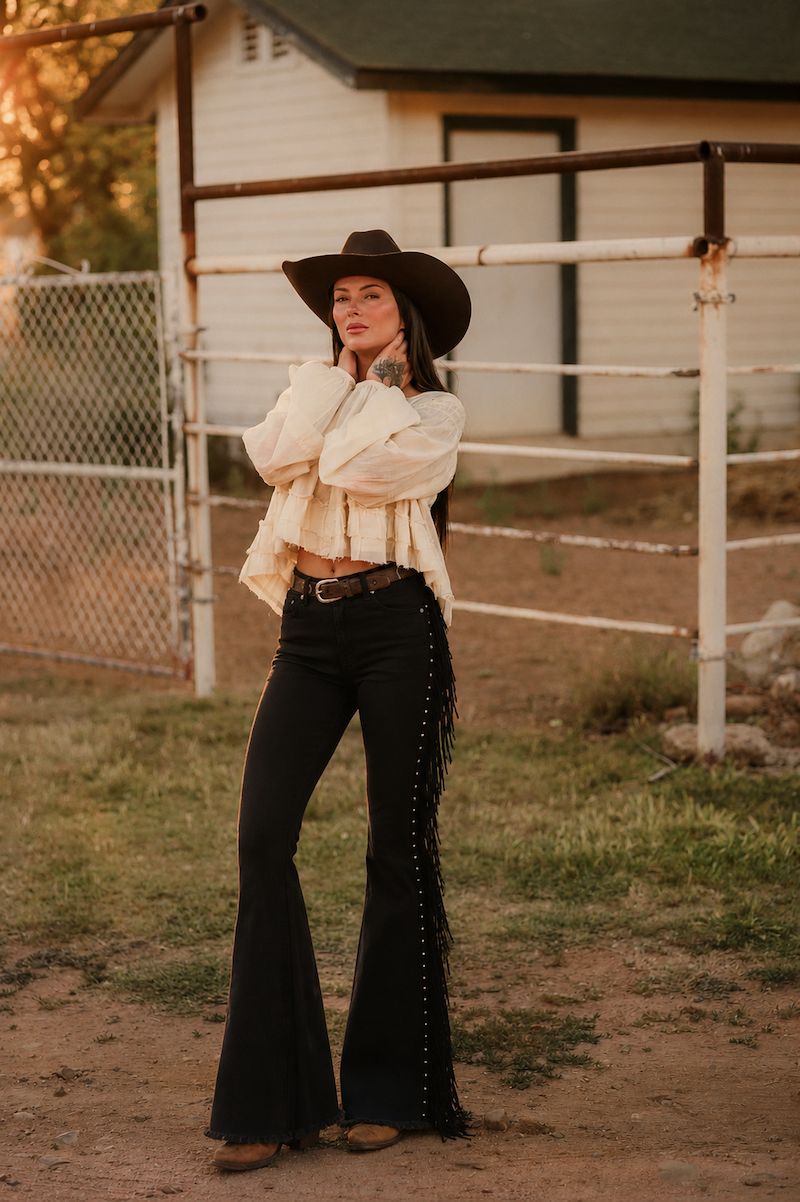 Texas Sunn Bell Bottom Jean Black