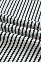 Plus Size Stripe Flutter Sleeve V-Neck Maxi Dress
