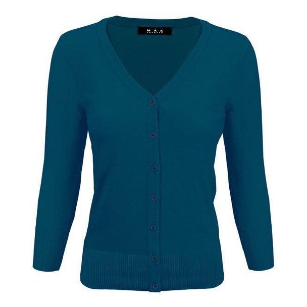 V-Neck Button Down Knit Cardigan Sweater - VacationGrabs