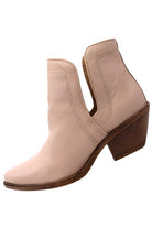 Women's Shoes - BootsWestern Style Cut Out Leather Booties - VacationGrabs