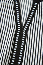 Plus Size Stripe Flutter Sleeve V-Neck Maxi Dress