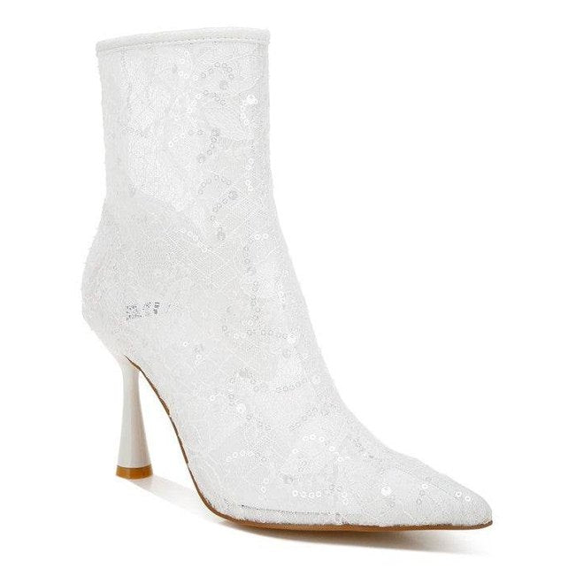 Samia Sequin Lace Boots - VacationGrabs