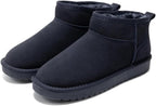 Women's Genuine Leather Ankle Boots with Faux Fur Lining