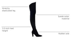 Women's Over-the-Knee Stretch Suede Boots with Chunky Heel