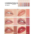 6PCS Hydrating Lip Gloss Neutral Nude Nourishing Glossy - VacationGrabs