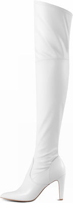 Women's Stretch Over the Knee Boots, 3.7" Heel, Pointed Toe