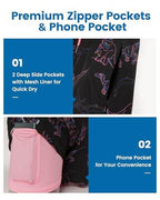Mens Swim Trunks Compression Liner Quick Dry Zipper Pockets - VacationGrabs