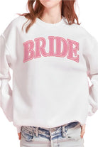 Women's Sweatshirts & HoodiesPlus Pink Bride Graphic Letters Sweatshirt - VacationGrabs