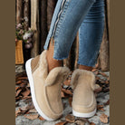 Furry Suede Round Toe Flat Sneakers - VacationGrabs