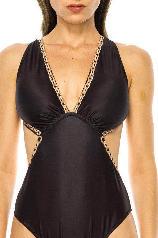 One-Piece Bathing Suit Side Cut-Out - VacationGrabs