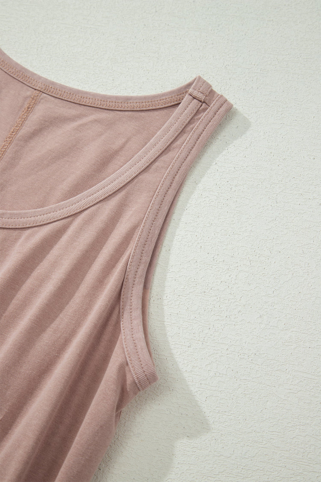 Mineral Wash Scoop Neck Elastic Waist Mini Dress