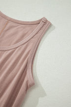 Mineral Wash Scoop Neck Elastic Waist Mini Dress