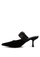 Onagra Microfiber Pointy Slip-On Mules - VacationGrabs