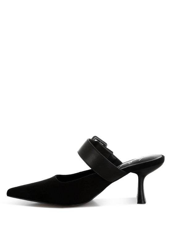 Onagra Microfiber Pointy Slip-On Mules - VacationGrabs