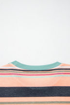 Stripe Short Sleeve Crew Neck T-Shirt