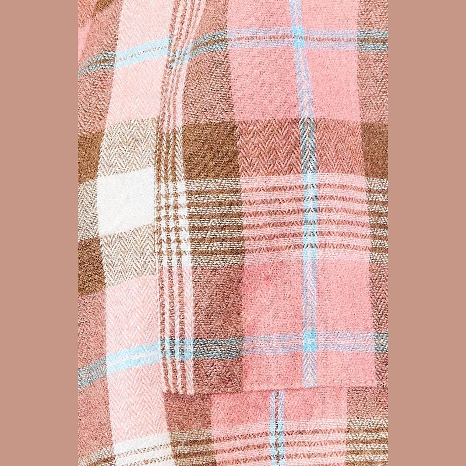 Plaid Collared Long Sleeve Button-Up Shirt - VacationGrabs