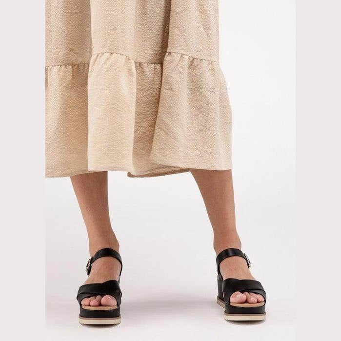Cross Strap Wedge Sandals - VacationGrabs
