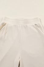Solid Collared Pullover and Pants Set