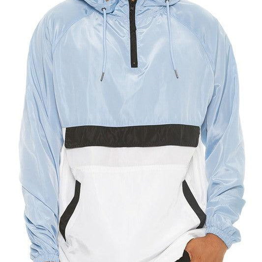 Men's Jackets Color Block Anorak Jacket Pullover Windbreaker