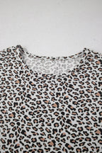 Leopard Loose Tee & Drawstring Waist Pants Set