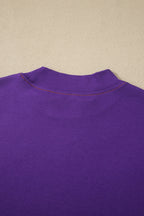 Reversible Contrast Stitching Mock Neck T-Shirt