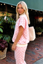 Polka Dot Mock Neck Top & Pants Set