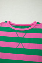 Stripe Dolman Tee & Drawstring Skort Athletic Set