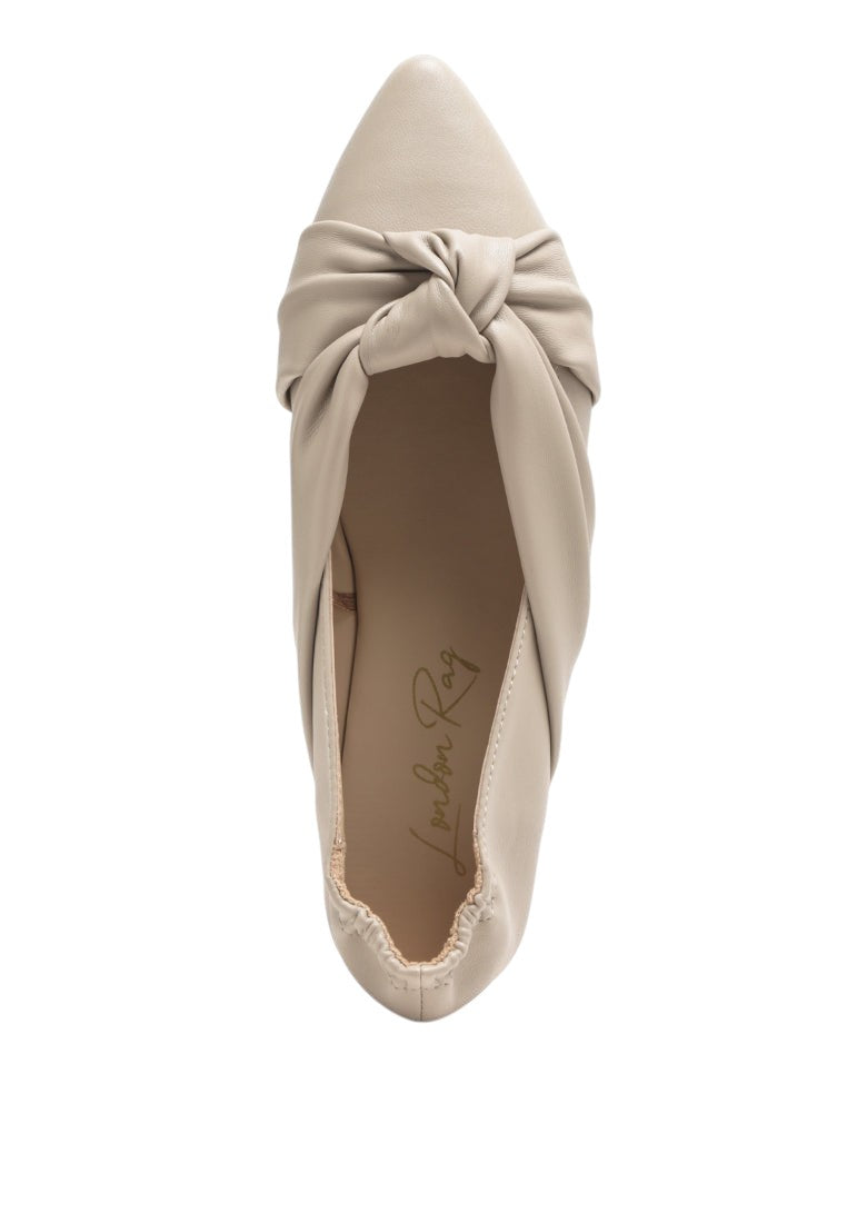 Ballerines élastiquées à détails noués Norma