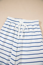 Stripe Long Sleeve Top and Drawstring Pants Set