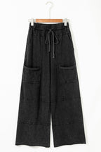 Mineral Wash Reverse Seam Drawstring Elastic Waist Pants