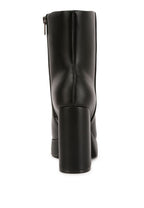 Rag Company chunky heel ankle boots for women in black with a stylish zip closure at the back