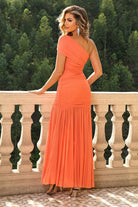 Women's Dresses One-Shoulder Ruched Maxi Dresses