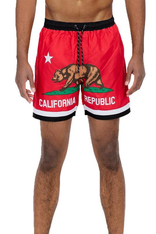 California swim shorts outlet red