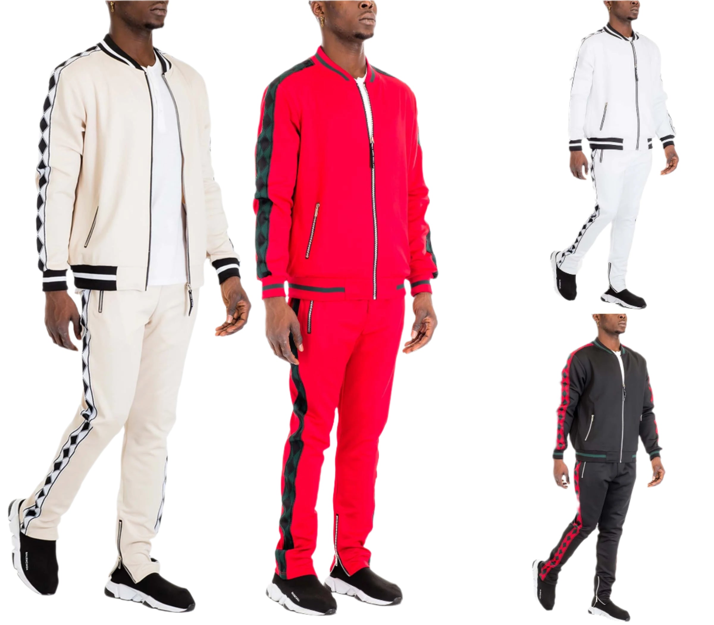 Men's 2PC Diamond Tape Track Sets