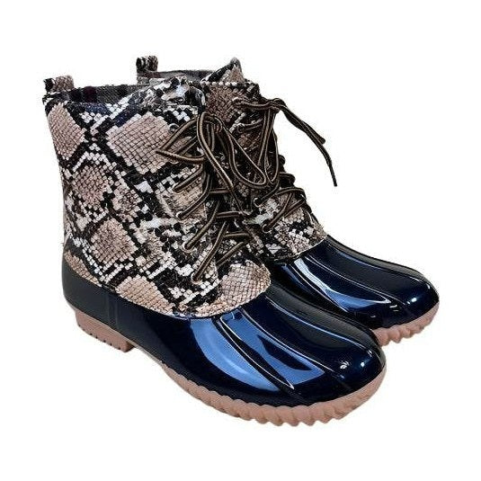 Womens Lace Up Rain Boots in 2 Color Options - VacationGrabs