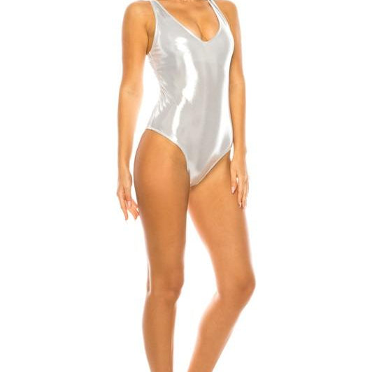 Women's Swimwear - 1PC One Piece Metallic Bathing Suit