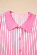 Stripe Bow Tie Top and Pants Pajama Set