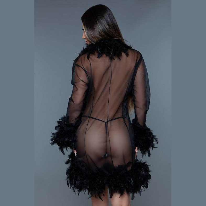 Womens Boa Trim Lux Robe - VacationGrabs