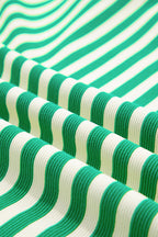 Stripe Flutter Sleeve Contrast Collar Mini Dress