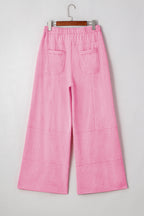 Mineral Wash Reverse Seam Drawstring Elastic Waist Pants