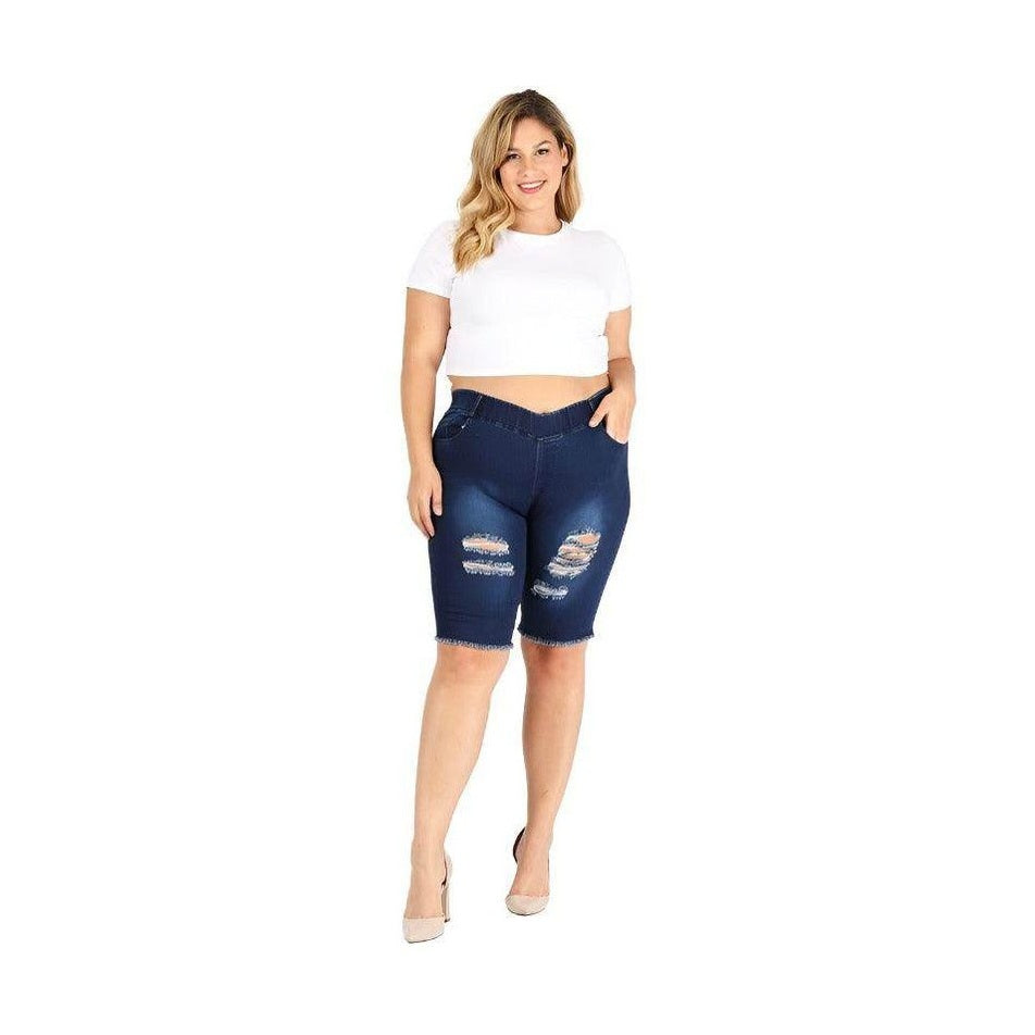 4X/5X-5X/6X Plus Size Jeggings Bermuda Shorts - VacationGrabs