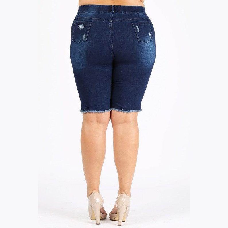 4X/5X-5X/6X Plus Size Jeggings Bermuda Shorts - VacationGrabs