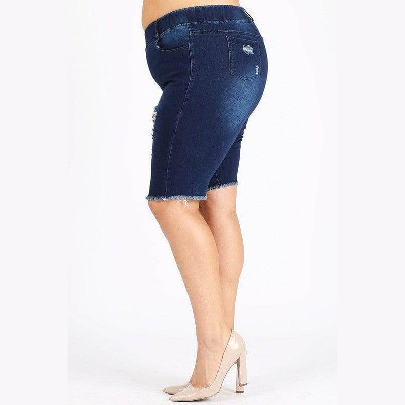 4X/5X-5X/6X Plus Size Jeggings Bermuda Shorts - VacationGrabs