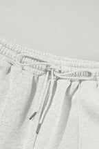 Solid Zip-Up Jacket and Drawstring Pants Set