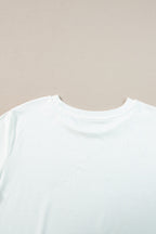 Plus Size Solid Rolled Short Sleeve T-Shirt