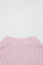 Plus Size Pinstripe Ruffle Hem Midi Dress