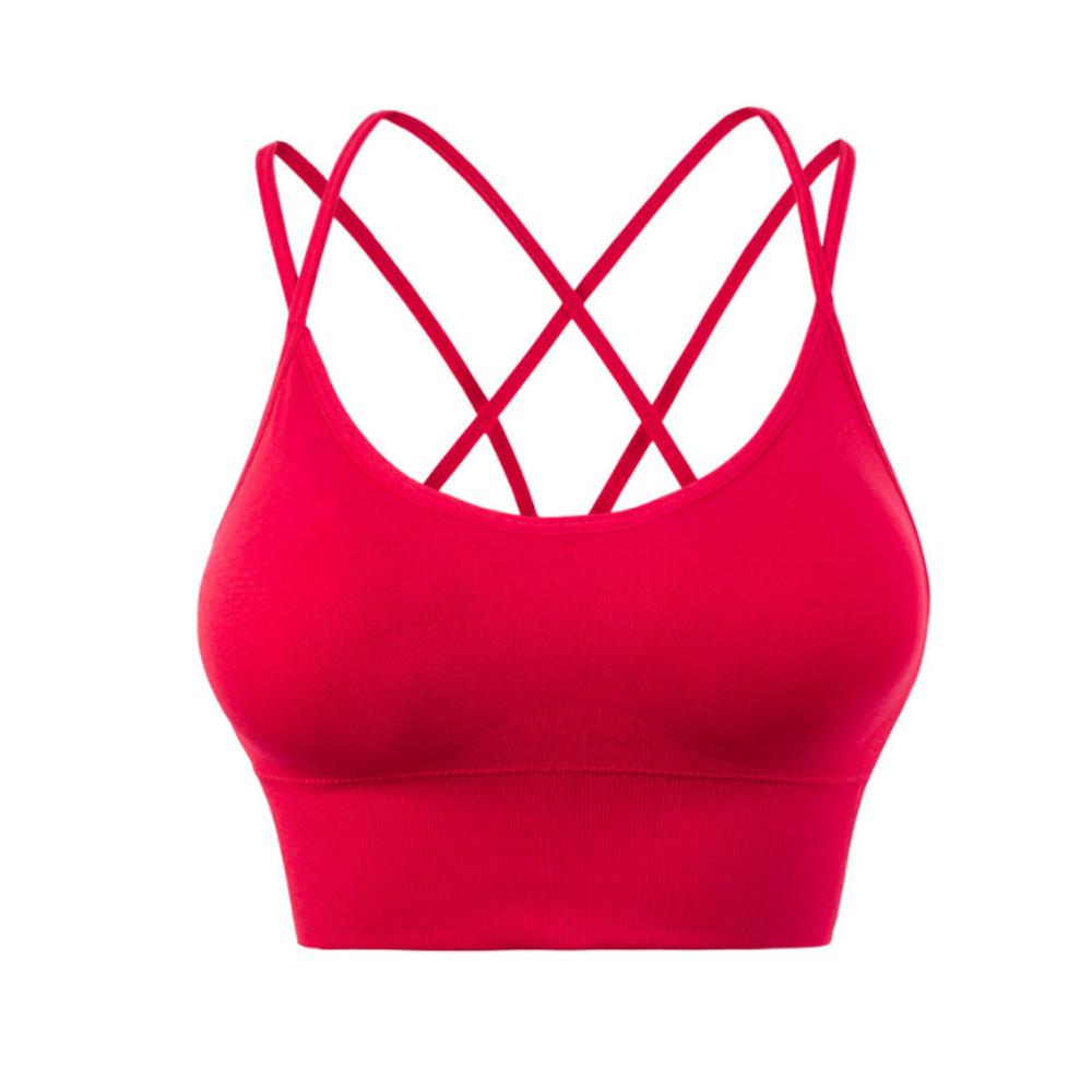 Sport Bras Padded Cross Cropped Bras for Yoga Fitness